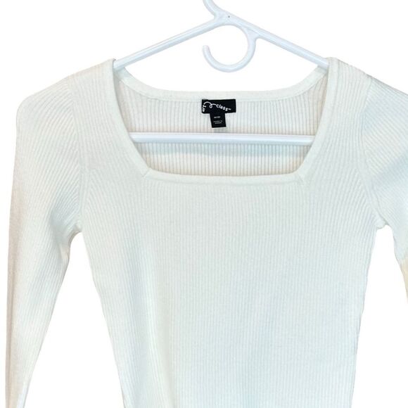 NWT Art Class Girls Ribbed Square Neck Sweater Cream/Ivory Med (8) - Picture 8 of 13